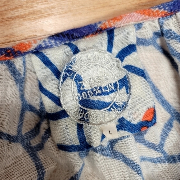 ZYGA LIN'N LAUNDRY Linen Blouse Size L Floral Art to Wear Mixed Pattern - Picture 2 of 11